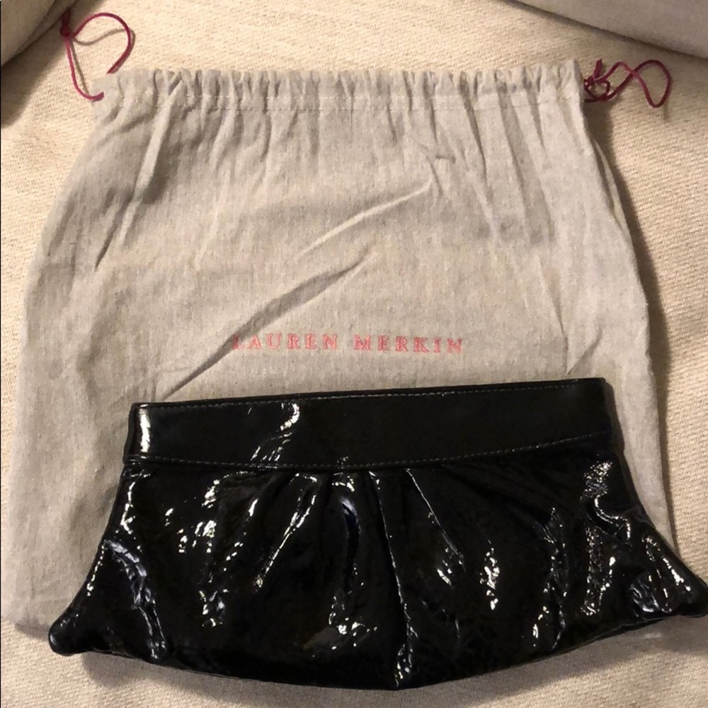 Lauren Merkin Black Patent Leather Clutch - Picture 4 of 4